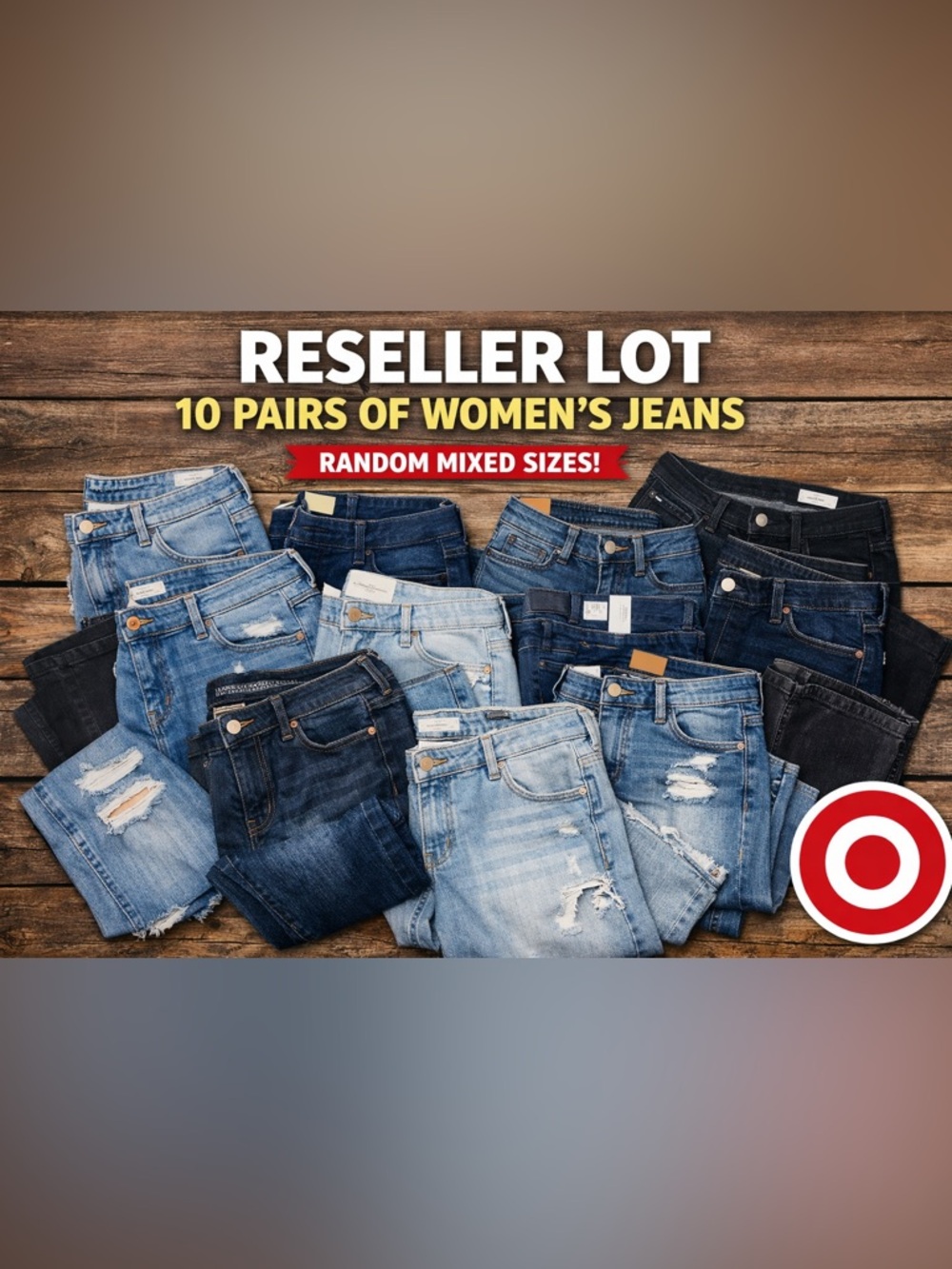 NEW - 10 Pairs Women's Mixed Blue Jeans all sizes target brands lot bundle NWT